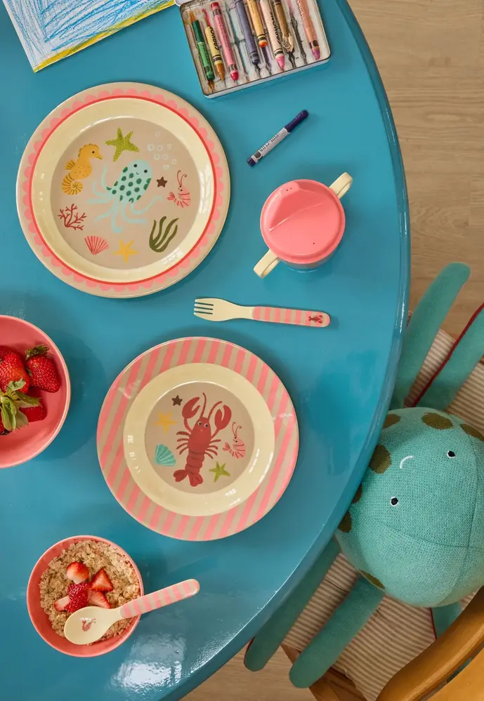 Rice Melamine Bord - Ocean Coral Rice Melamine Bord - Ocean Coral