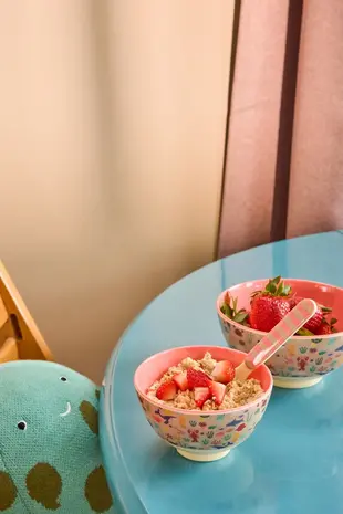 Rice Melamine Bowl Coral Ocean Print Medium Rice Melamine Bowl Coral Ocean Print Medium