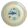 Rice Melamine Kids Bowl Blue Ocean Print