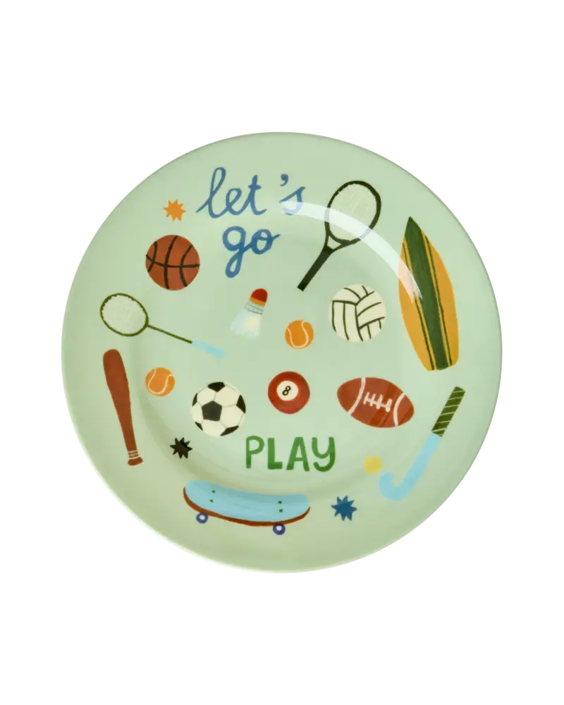 Rice Melamine Bord Rond Sports Print