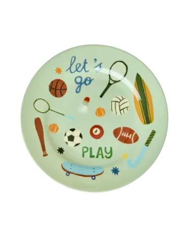 Rice Melamine Bord Rond Sports Print