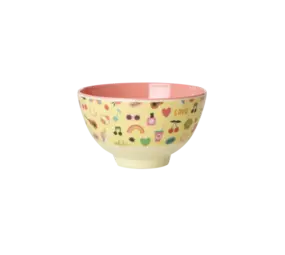 Rice Melamine Bowl Unicorn Love Print Medium Rice Melamine Bowl Unicorn Love Print Medium