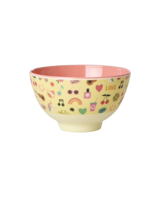 Melamine Bowl Unicorn Love Print Medium afbeelding
