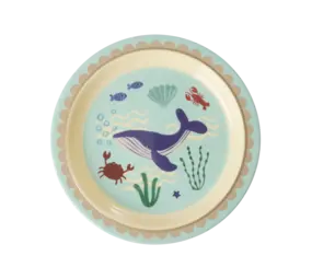 Rice Melamine Bord Kids Blue Ocean Print Rice Melamine Bord Kids Blue Ocean Print