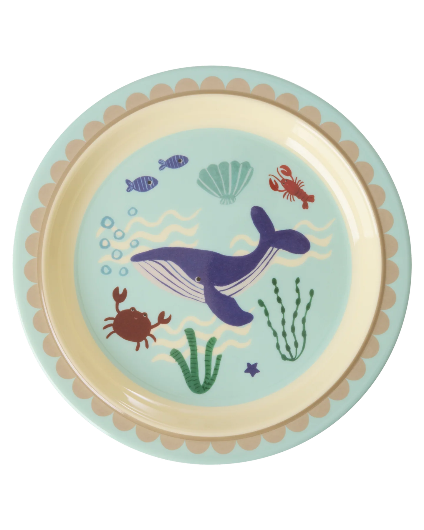 Melamine Bord Kids Blue Ocean Print afbeelding