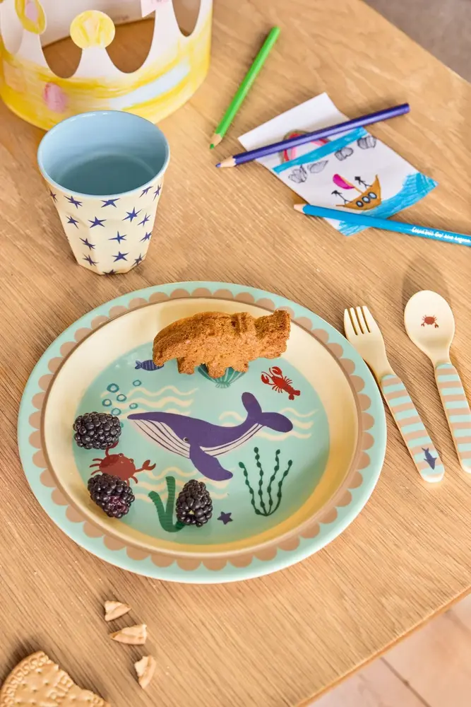 Rice Melamine Bord - Ocean Blauw Rice Melamine Bord - Ocean Blauw