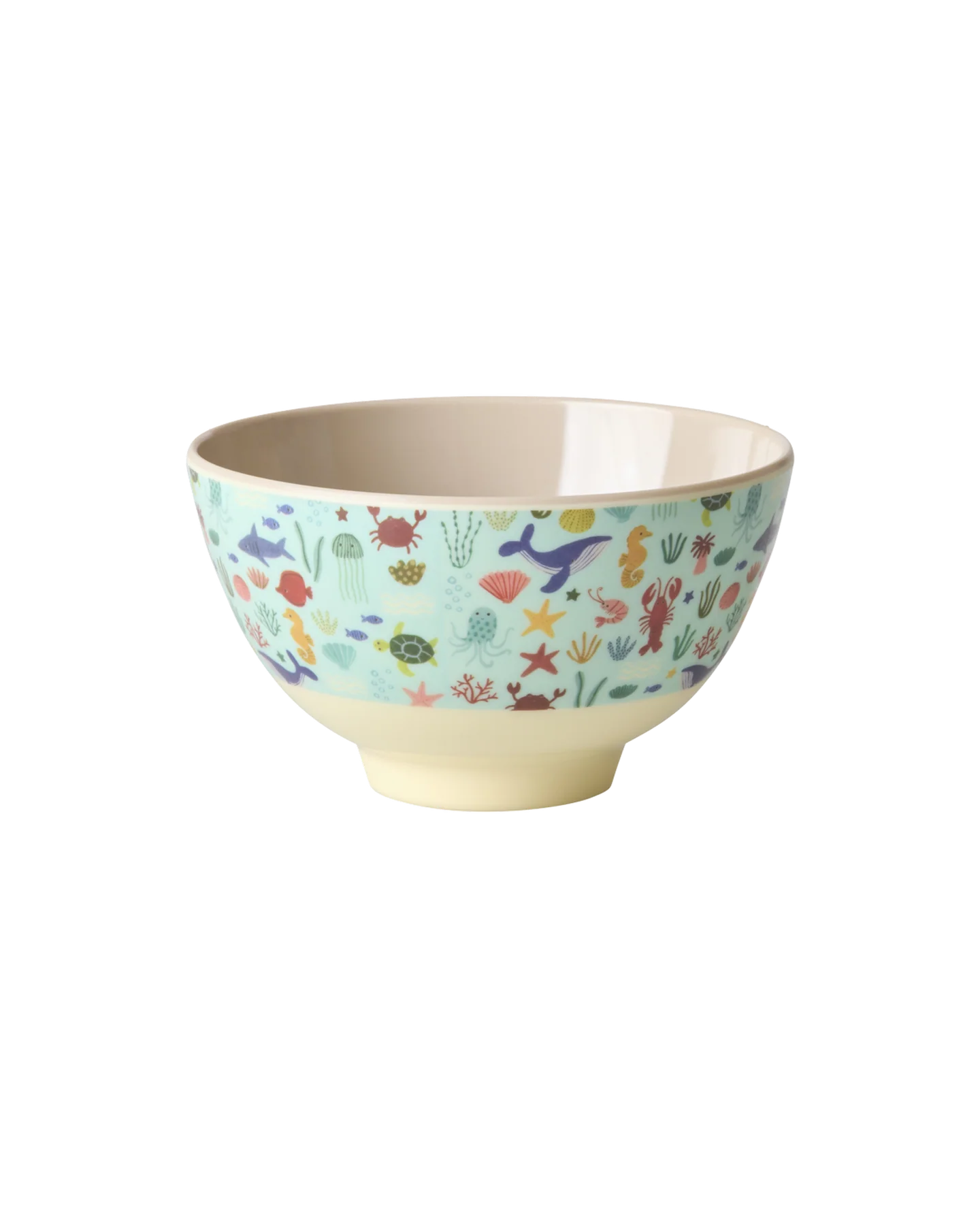 Melamine Bowl Kids Blue Ocean Print Small afbeelding