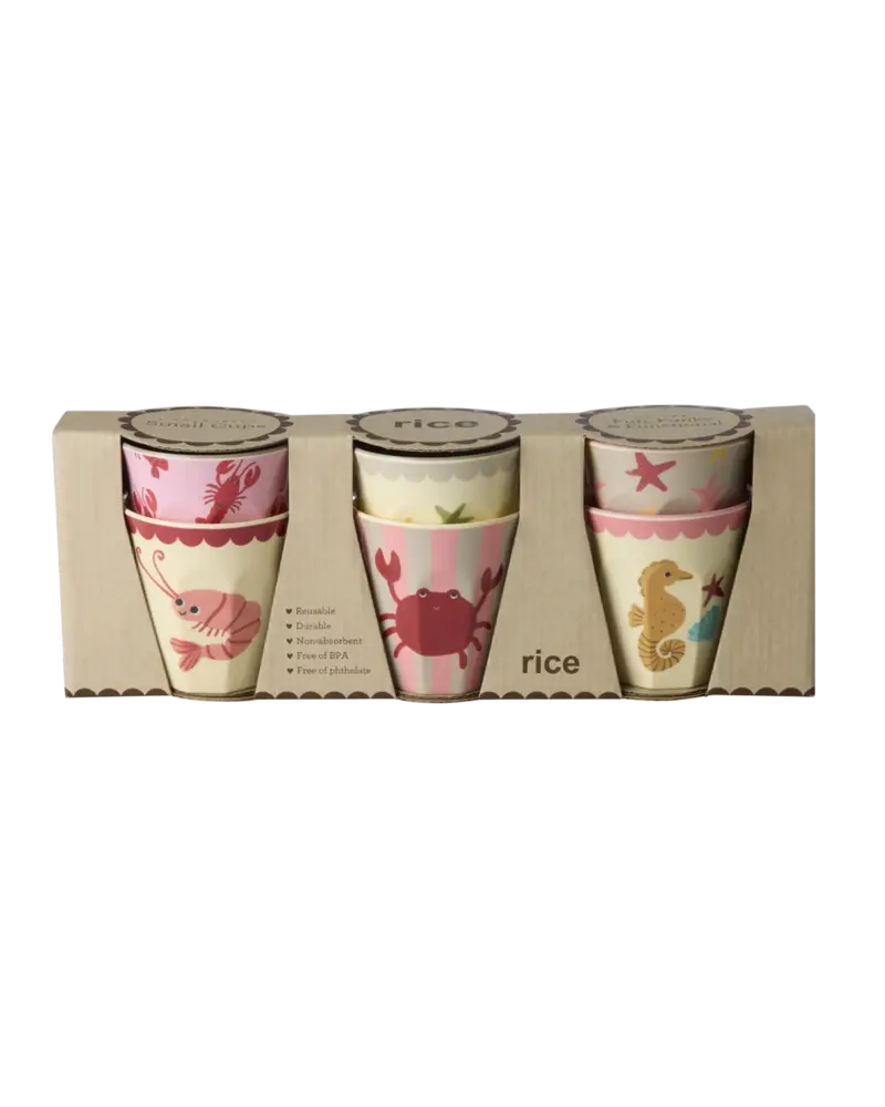 Rice Melamine Beker - Small - Ocean Coral - 6-Pack Rice Melamine Beker - Small - Ocean Coral - 6-Pack