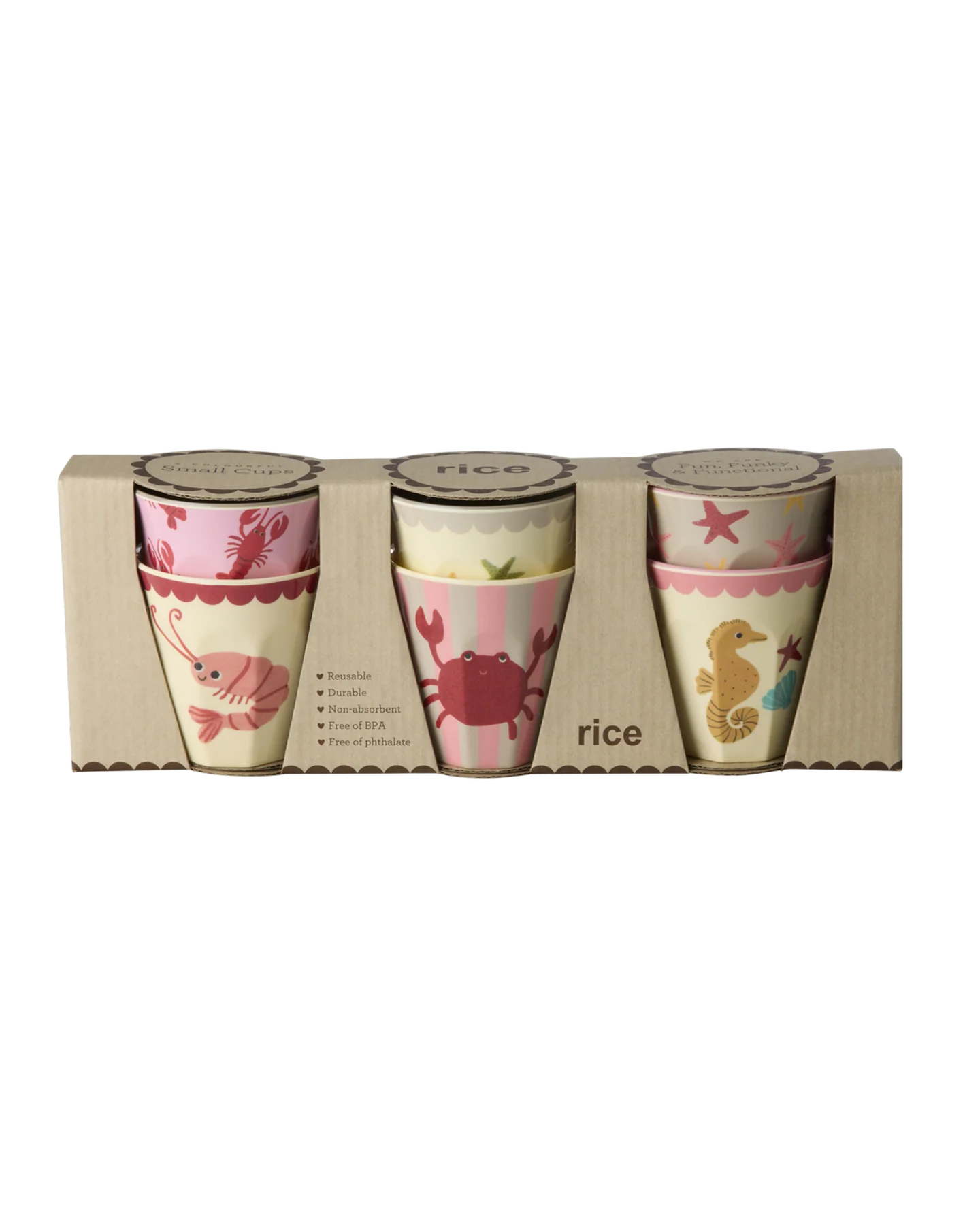 Melamine Beker Coral Ocean Print Small 6-pack afbeelding