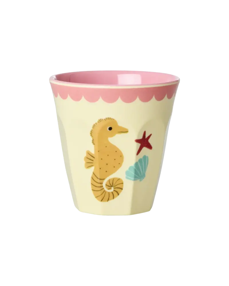 Rice Melamine Beker Coral Ocean Print Small 6-pack Rice Melamine Beker Coral Ocean Print Small 6-pack