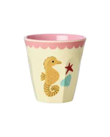 Rice Melamine Beker Coral Ocean Print Small 6-pack Rice Melamine Beker Coral Ocean Print Small 6-pack