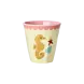 Rice Melamine Beker Coral Ocean Print Small 6-pack Rice Melamine Beker Coral Ocean Print Small 6-pack