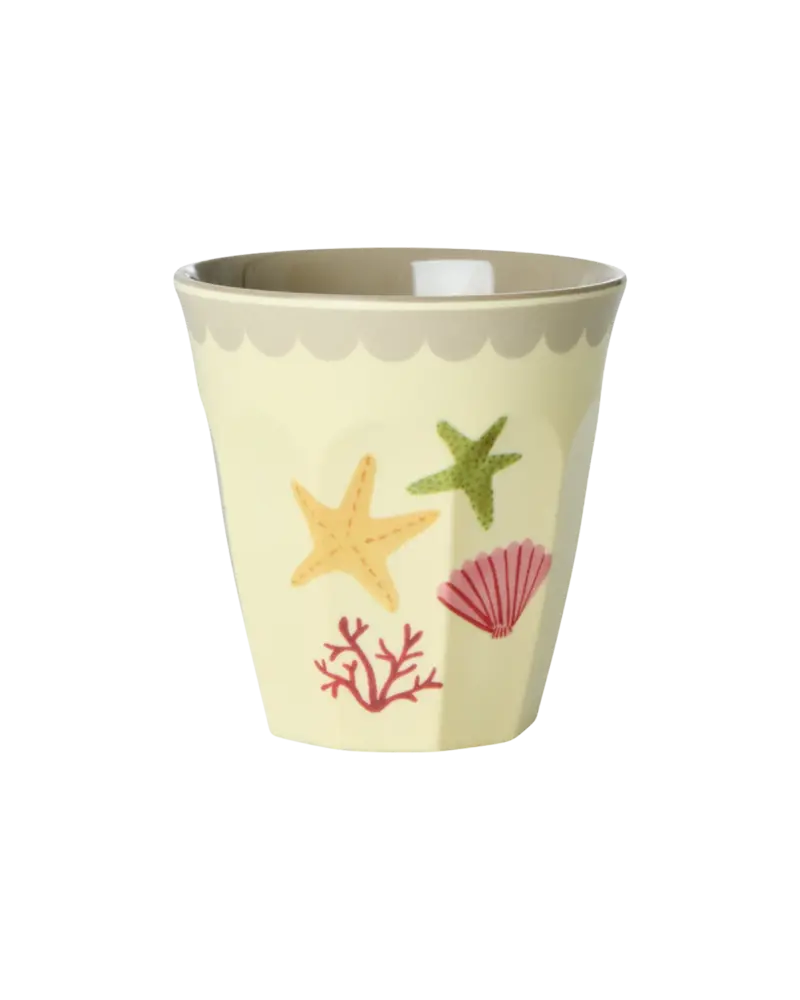 Rice Melamine Beker Coral Ocean Print Small 6-pack Rice Melamine Beker Coral Ocean Print Small 6-pack