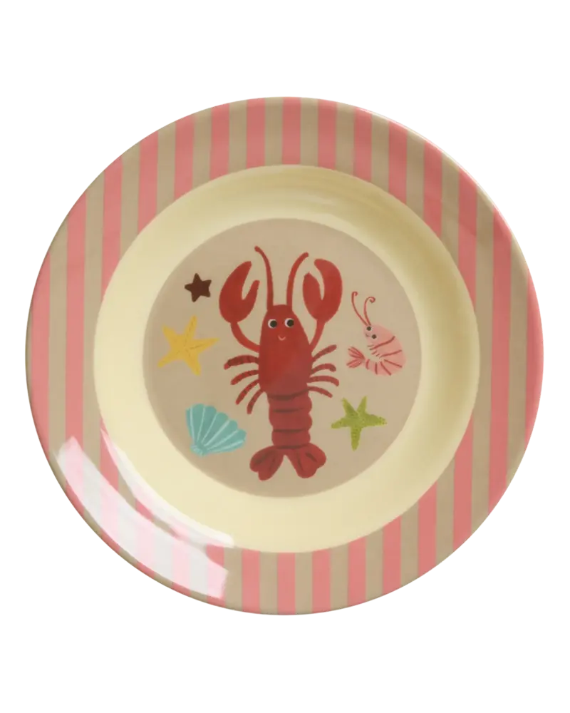 Rice Melamine Bowl Kids Coral Ocean Print