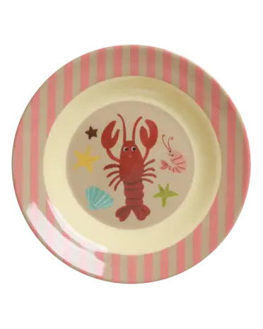 Rice Melamine Bowl Kids Coral Ocean Print