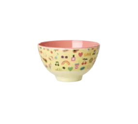 Rice Melamine Bowl Unicorn Love Print Small Rice Melamine Bowl Unicorn Love Print Small