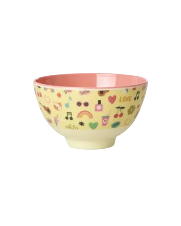 Rice Melamine Bowl Unicorn Love Print Small