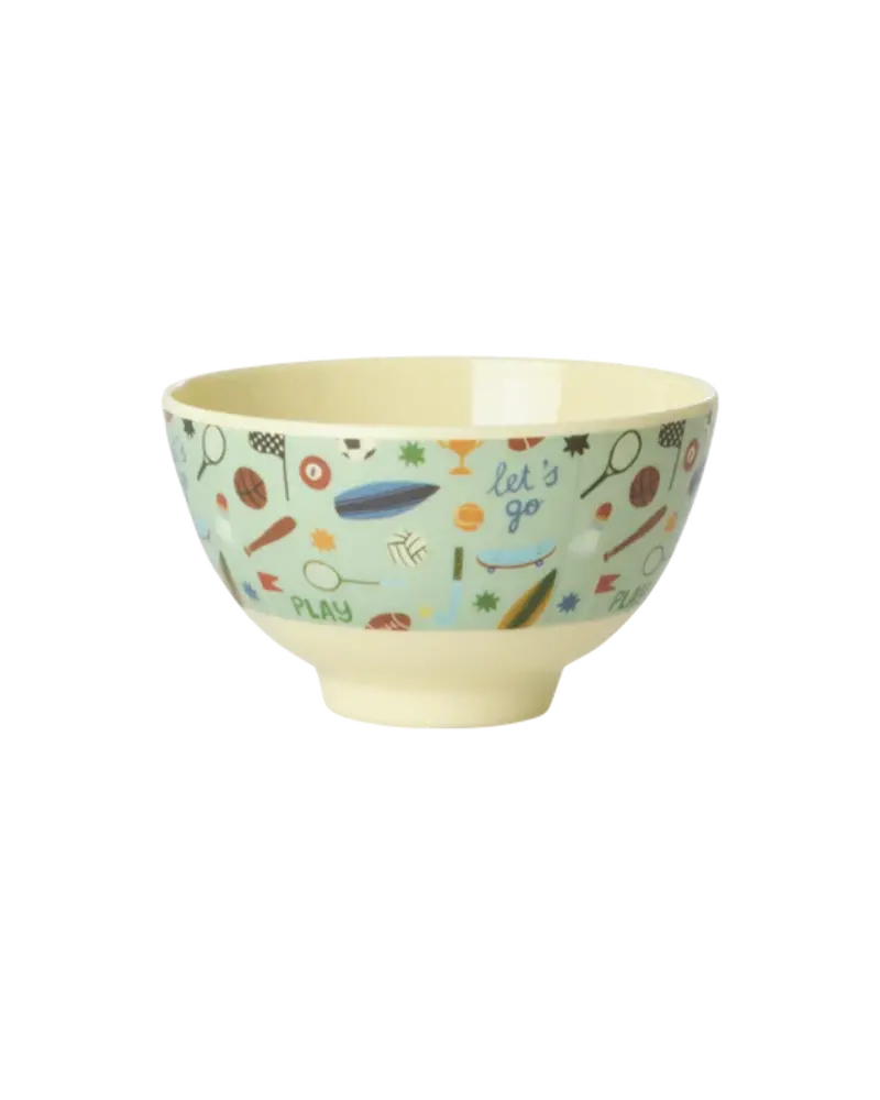 Rice Melamine Bowl Sports Print Small