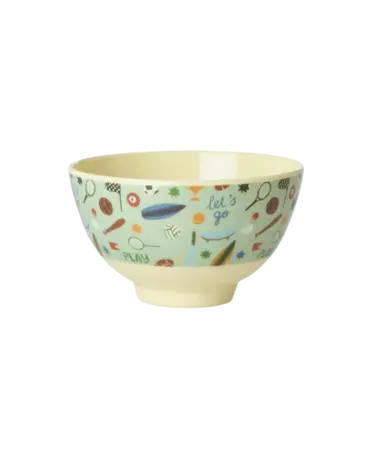 Rice Melamine Bowl Sports Print Small