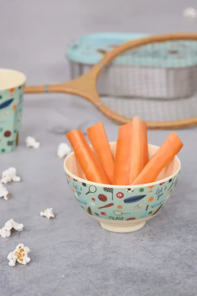 Rice Melamine Bowl Sports Print Small