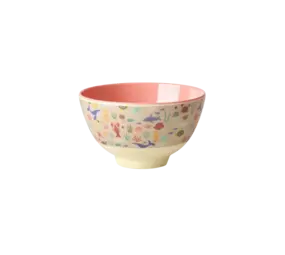 Rice Melamine Bowl Coral Ocean Print Small Rice Melamine Bowl Coral Ocean Print Small