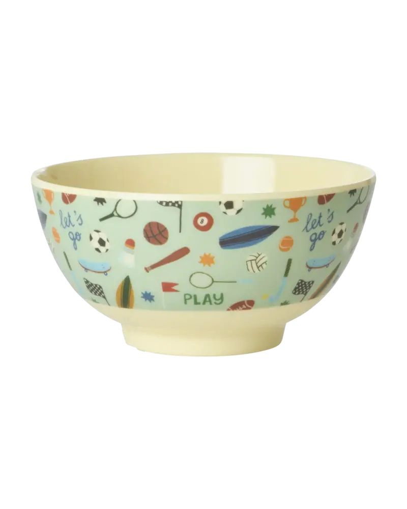 Rice Melamine Bowl Sports Print Medium Rice Melamine Bowl Sports Print Medium