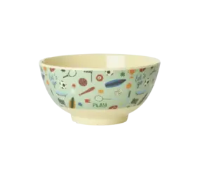 Rice Melamine Bowl Sports Print Medium Rice Melamine Bowl Sports Print Medium