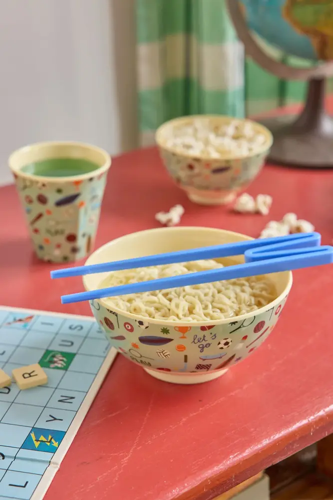 Rice Melamine Bowl Sports Print Medium Rice Melamine Bowl Sports Print Medium