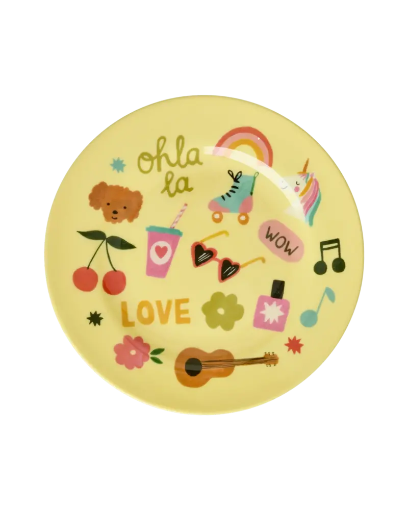 Rice Melamine Bord Rond Unicorn Love Print Rice Melamine Bord Rond Unicorn Love Print