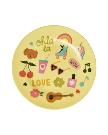 Rice Melamine Bord Rond Unicorn Love Print Rice Melamine Bord Rond Unicorn Love Print