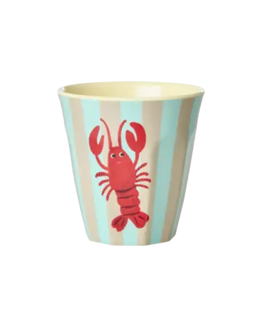 Rice Melamine Beker Blue Ocean Print Small 6-pack