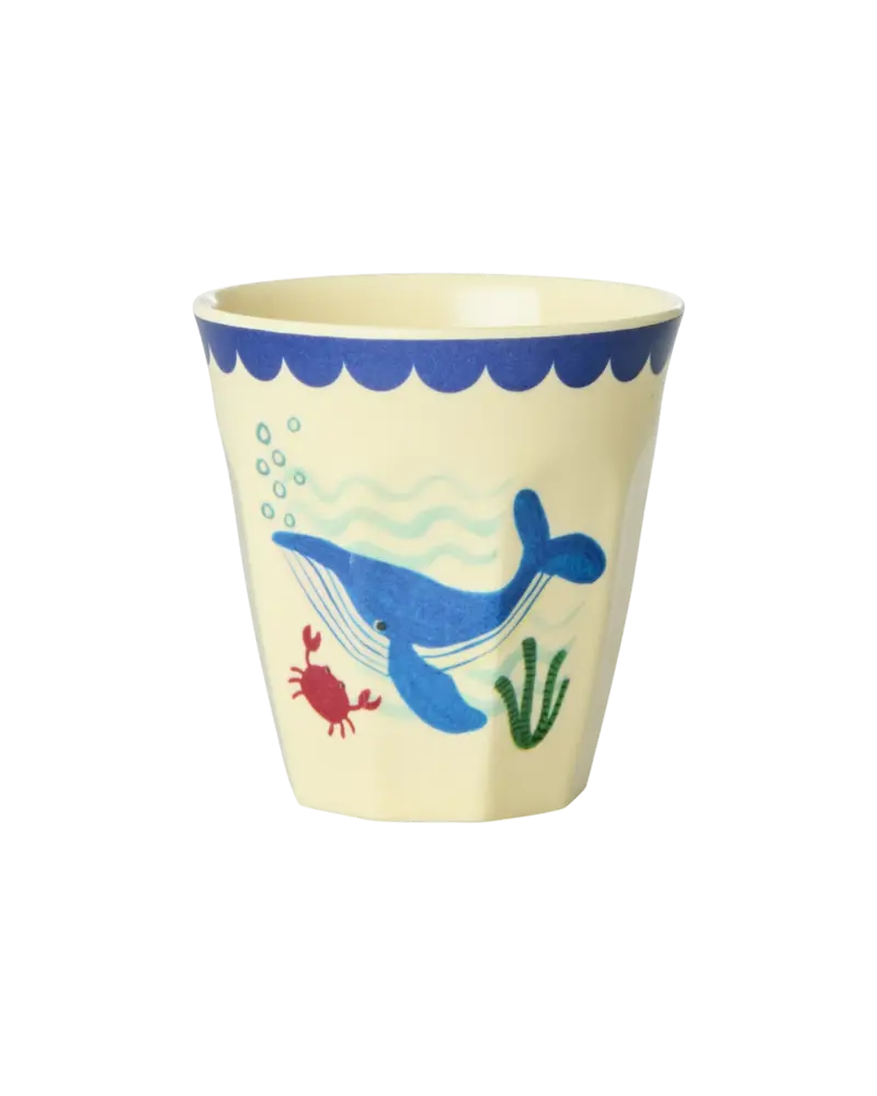 Rice Melamine Beker Blue Ocean Print Small 6-pack