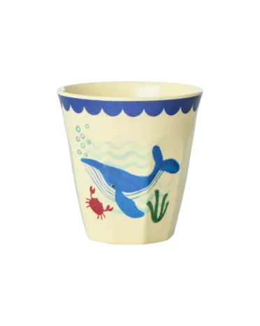 Rice Melamine Beker Blue Ocean Print Small 6-pack