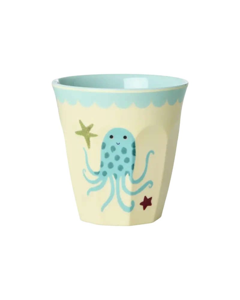 Rice Melamine Beker Blue Ocean Print Small 6-pack