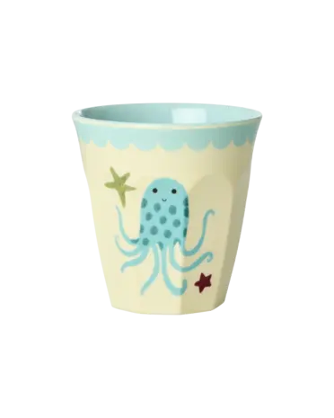 Rice Melamine Beker Blue Ocean Print Small 6-pack