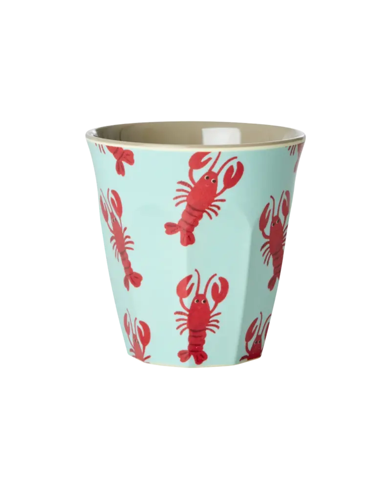 Rice Melamine Beker Blue Ocean Print Small 6-pack