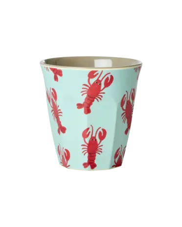 Rice Melamine Beker Blue Ocean Print Small 6-pack