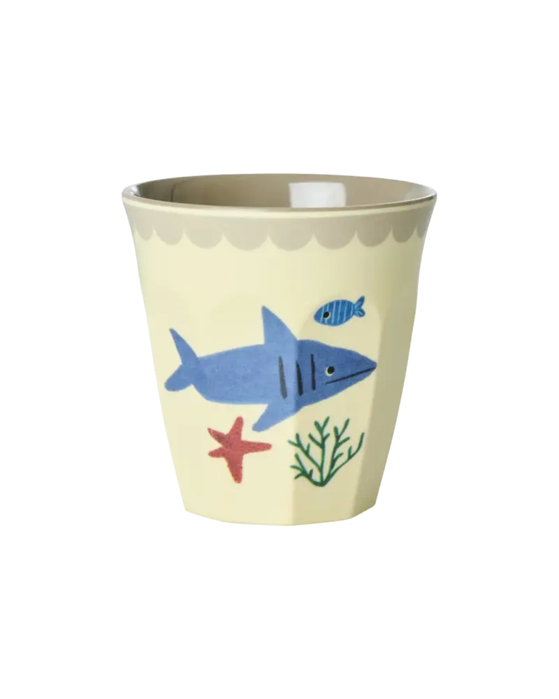 Rice Melamine Beker Blue Ocean Print Small 6-pack