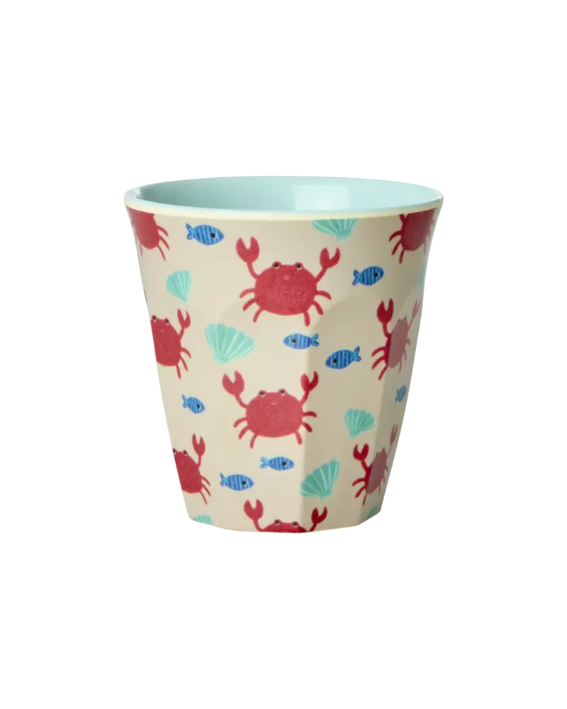 Rice Melamine Beker Blue Ocean Print Small 6-pack