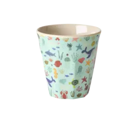 Rice Melamine Beker Blue Ocean Print Medium Rice Melamine Beker Blue Ocean Print Medium
