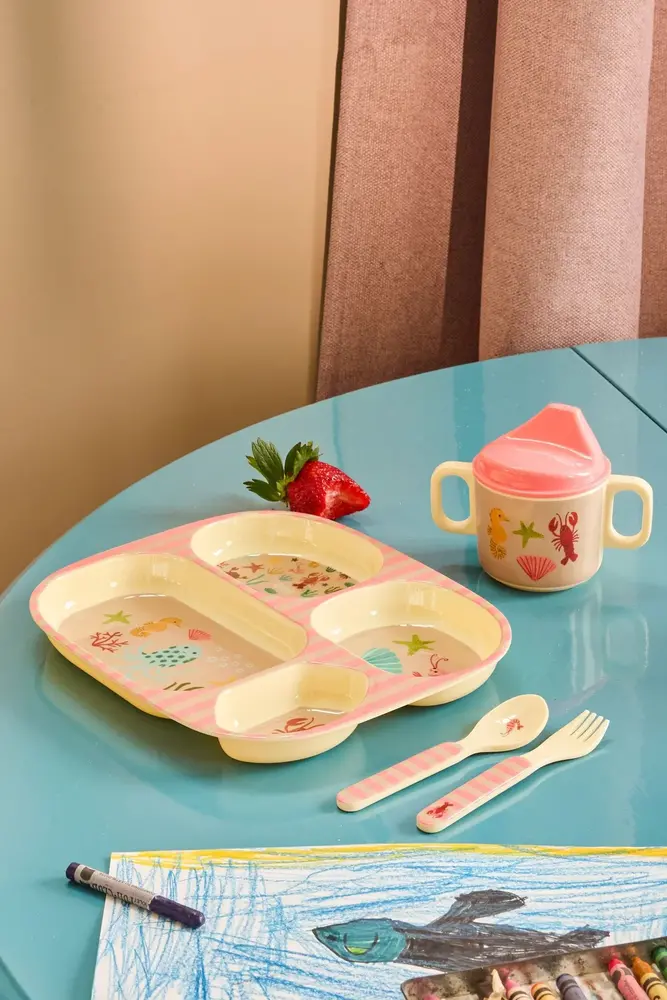 Rice Melamine Vakjesbord - Ocean Coral Rice Melamine Vakjesbord - Ocean Coral