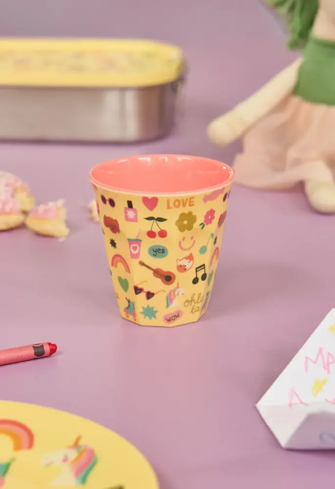 Rice Melamine Beker - Medium - Unicorn Love