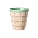 Rice Melamine Beker Checkered Stencil Print Medium Rice Melamine Beker Checkered Stencil Print Medium
