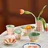 Rice Melamine Beker - Medium - Checkered Stencil Rice Melamine Beker - Medium - Checkered Stencil