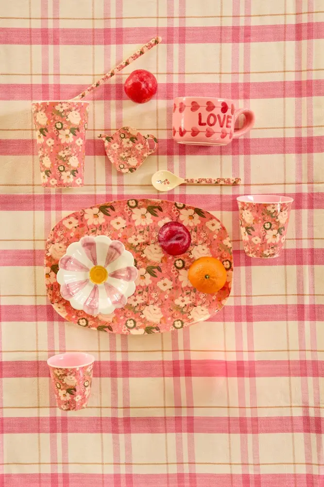 Rice Melamine Beker - Medium - Alison Flower Rice Melamine Beker - Medium - Alison Flower