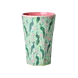 Rice Melamine Beker Peacock Power Print Tall Rice Melamine Beker Peacock Power Print Tall