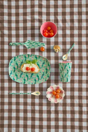 Rice Melamine Beker Peacock Power Print Tall Rice Melamine Beker Peacock Power Print Tall