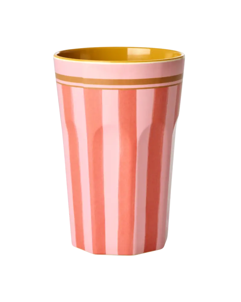 Rice Melamine Beker Organic Stripes Print Tall Rice Melamine Beker Organic Stripes Print Tall
