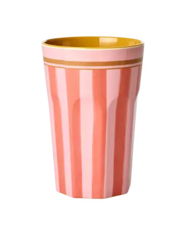 Rice Melamine Beker Organic Stripes Print Tall Rice Melamine Beker Organic Stripes Print Tall