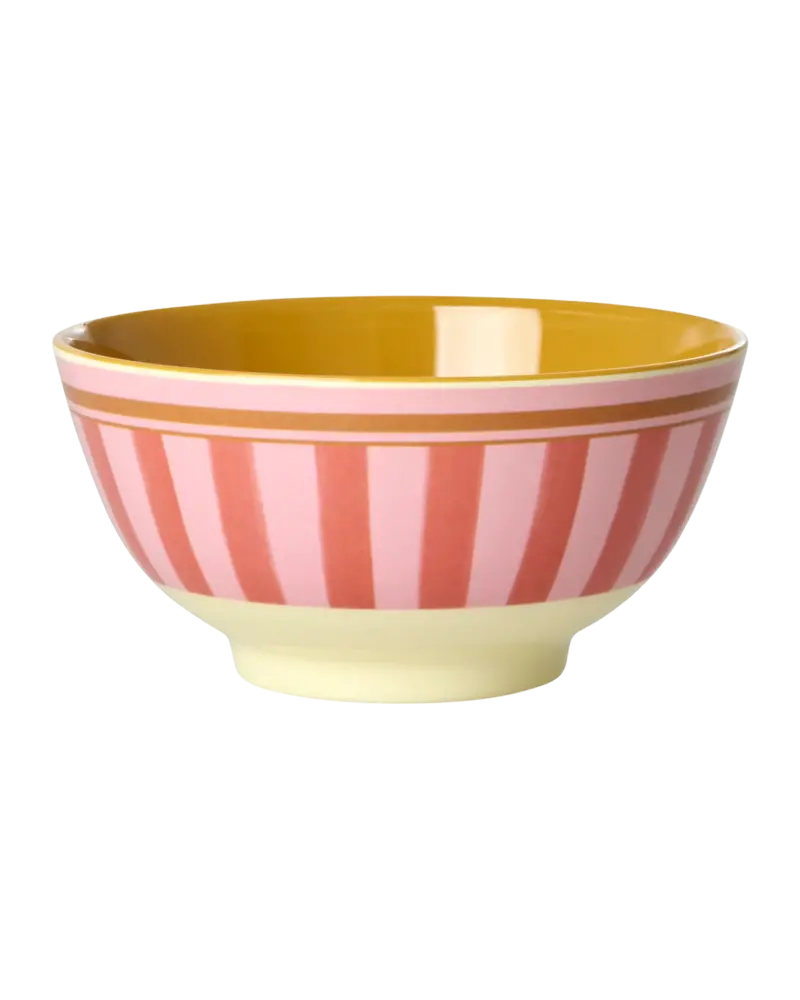 Rice Melamine Bowl Organic Stripes Print Medium Rice Melamine Bowl Organic Stripes Print Medium